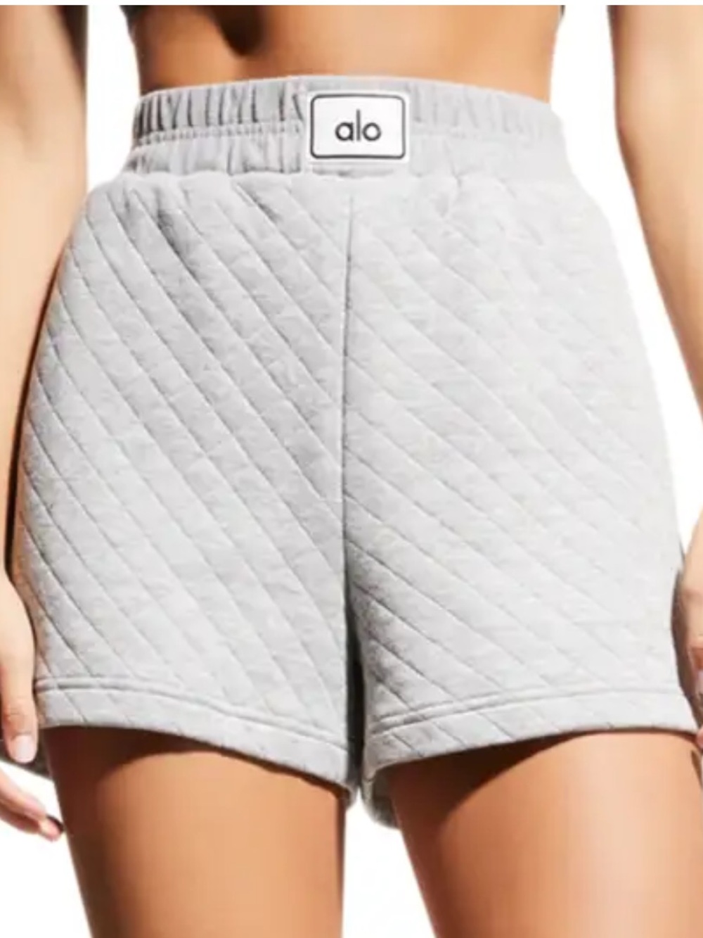 ALO Yoga Gray Quilted Lounge Shorts SIZE XXS